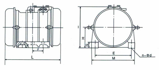 TZDC振動電機外形圖 TZDC振動電機外形圖