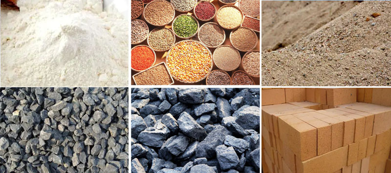 風冷式直線振動篩可篩分物料有：耐火材料，糧食，沙土，石子等。